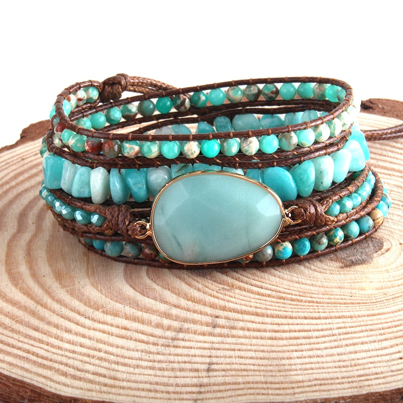 Bohemian Natural Stones Charm Bracelet- Semi precious