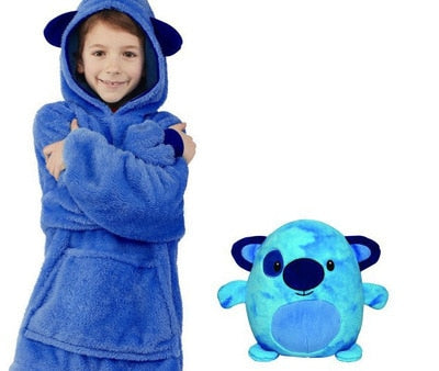 2 in 1 Kids Pet Blanket turns to Hoodie -Soft Plush