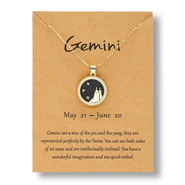 12 Horoscope Zodiac Sign Gold Pendant Necklace