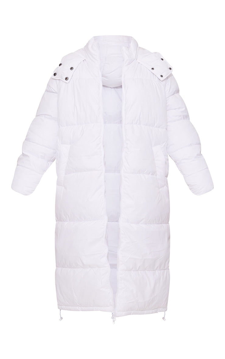 Petite White Long Puffer Coat