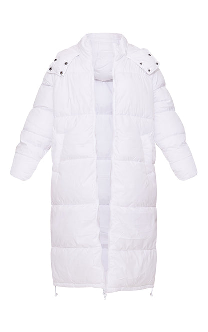 Petite White Long Puffer Coat