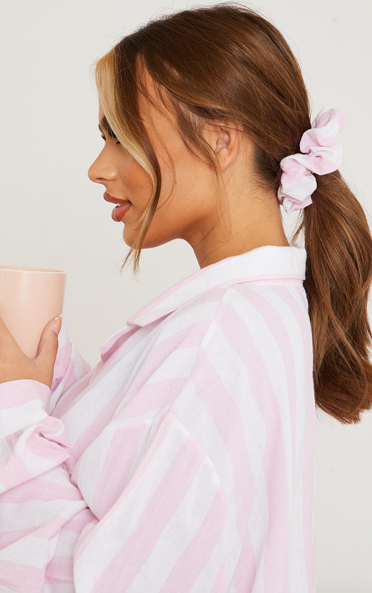 Maternity Pink Oversized Stripe Night Shirt