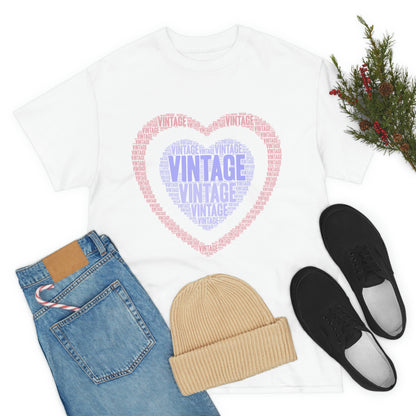 Vintage Heart -Unisex Heavy Cotton Tee