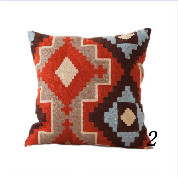 Kilim pattern embroidery throw pillow / cushion cover for sofa