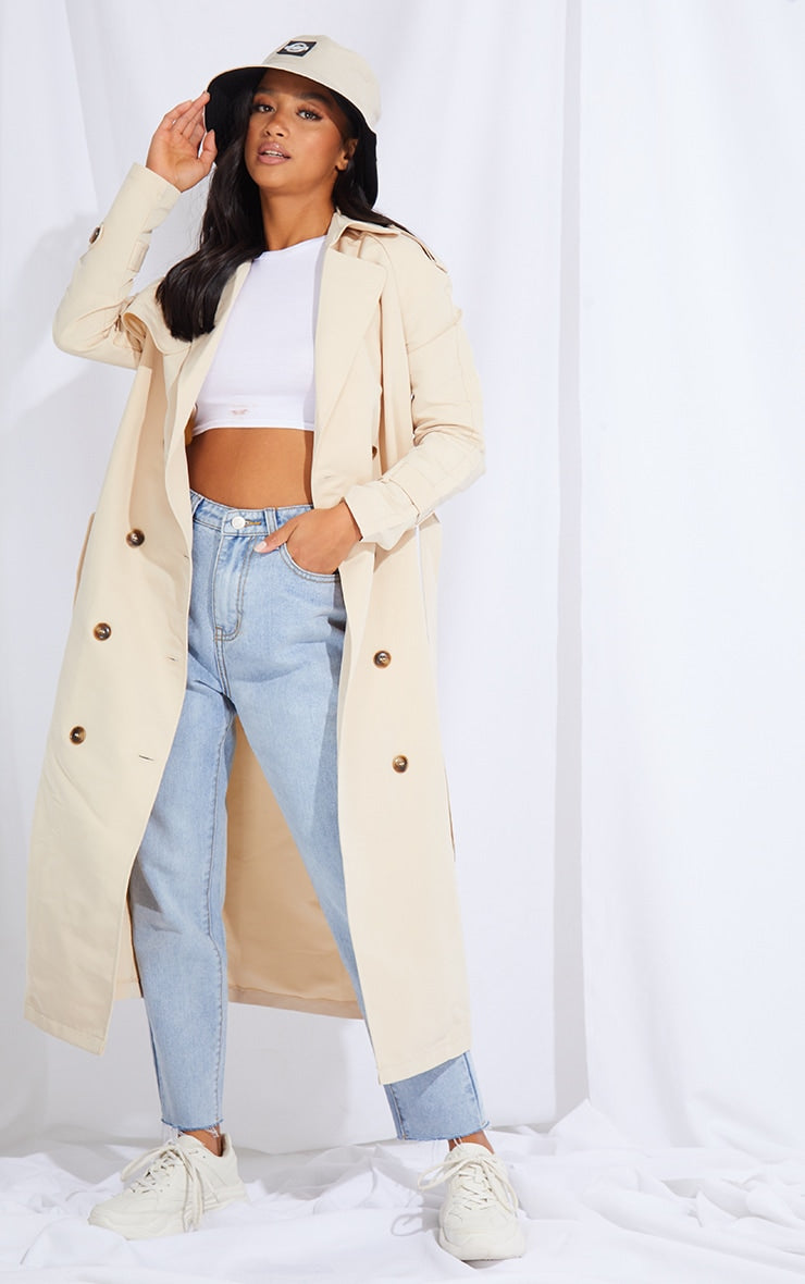 Petite Blue Oversized Trench Coat