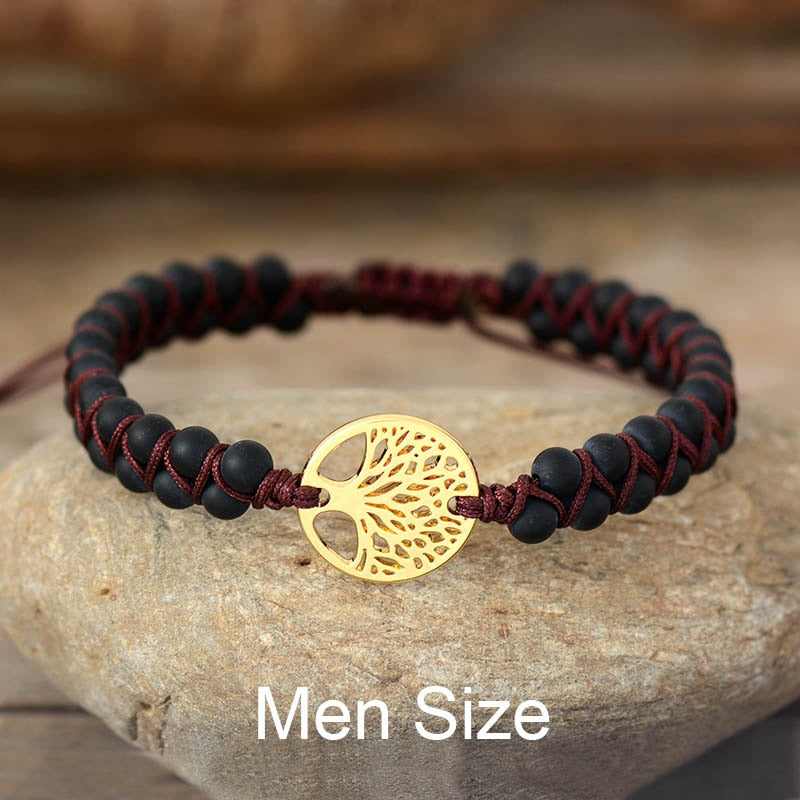 Tree Charm Bracelets African Japser String Braided Bracelets Yoga Friendship Lover Bracelet