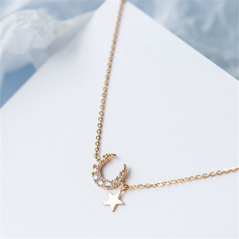 Silver Plated  Zirconia Moon Star Bracelet