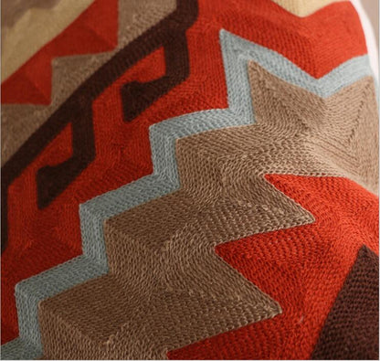 Kilim pattern embroidery throw pillow / cushion cover for sofa