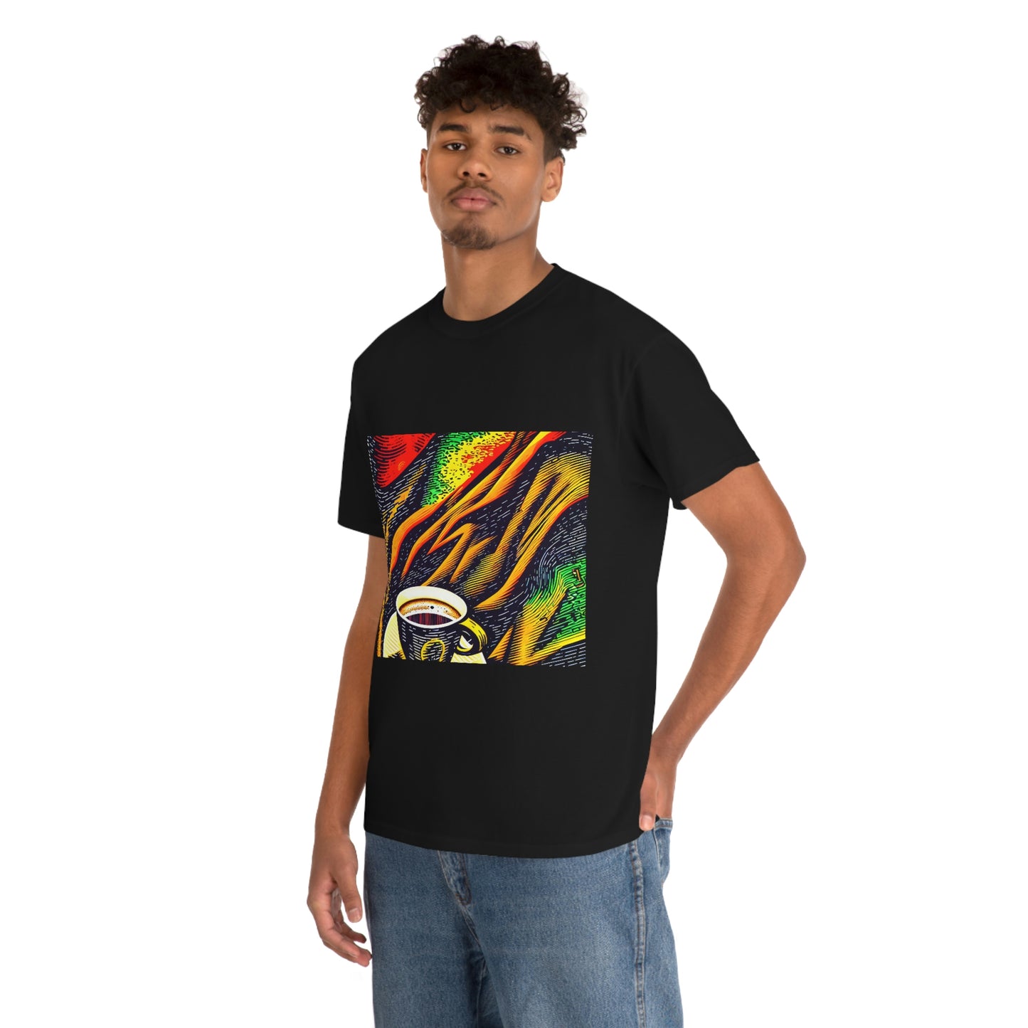 Abstract Coffee- Unisex Heavy Cotton Tee