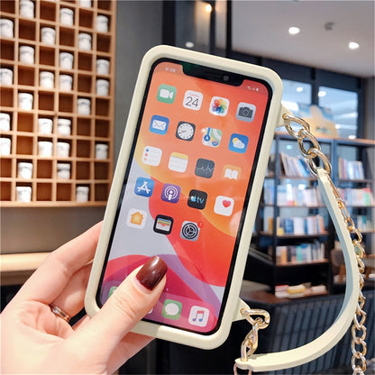 Luxury chain Handbag w Card Slot Wallet Case For iPhone