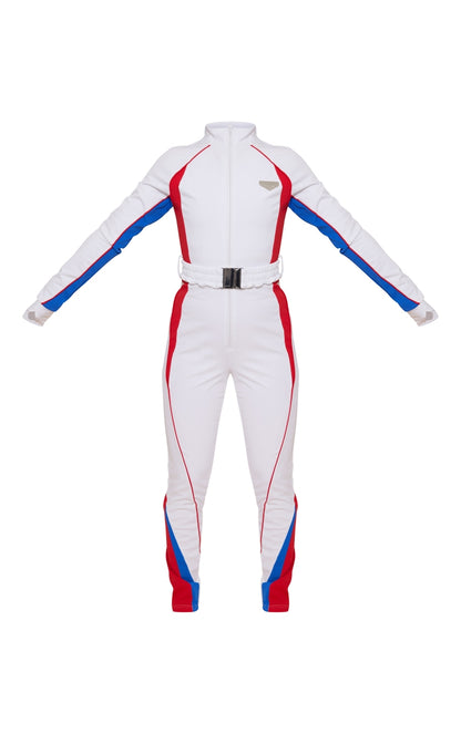 SKI Green and White Belted Fitted Scuba Suit