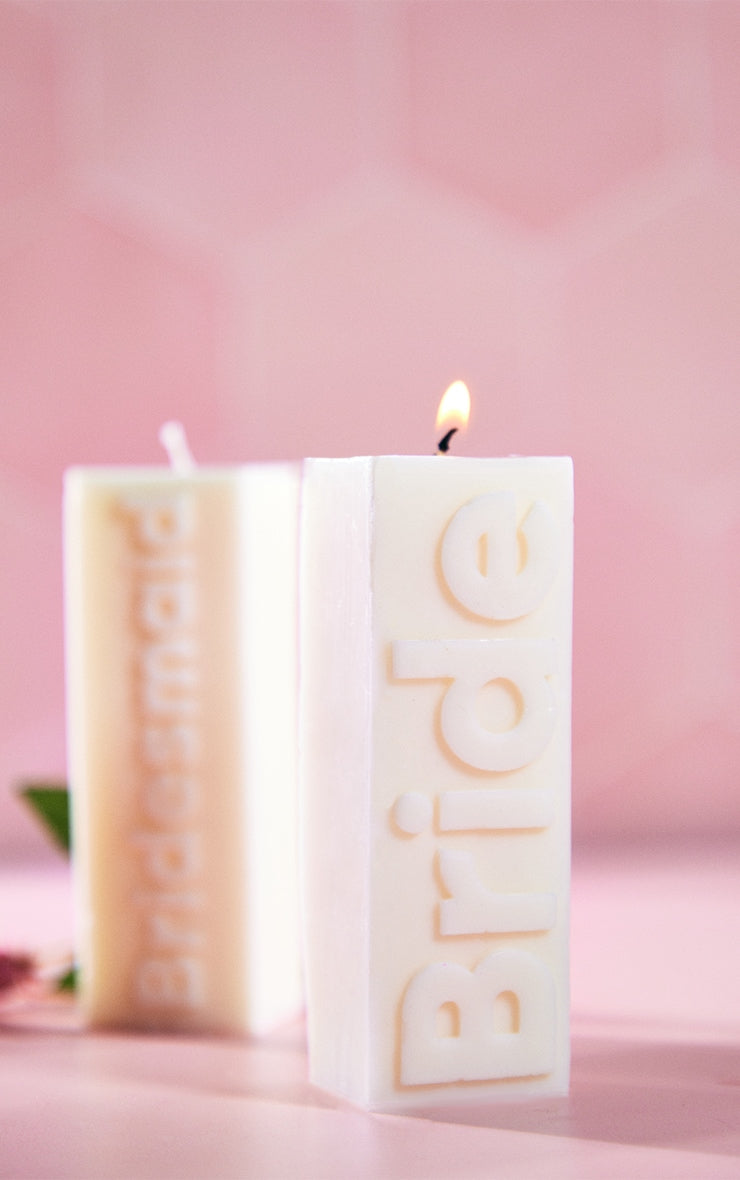 Hen & Wedding Bride White Candle