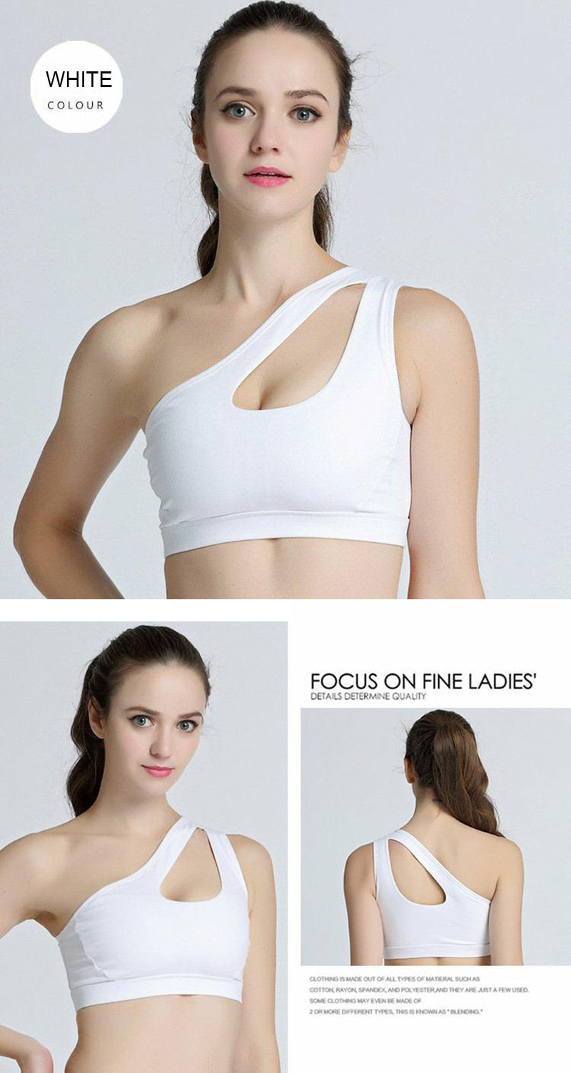 Sexy One Shoulder Yoga Bras shirts