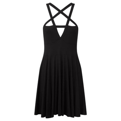 Gothic-Kleid mit Pentagramm-Trägern