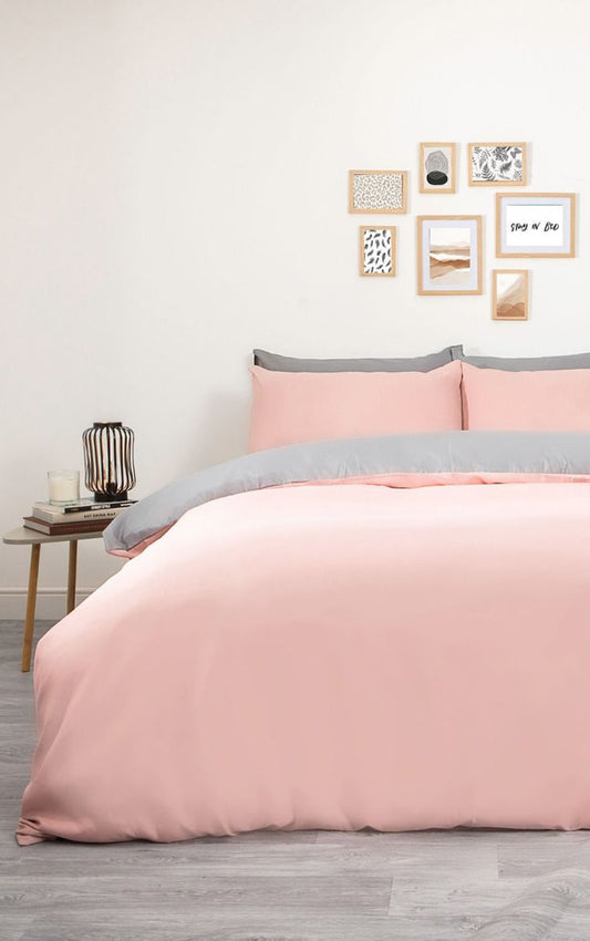 Blush Soft Touch Reversible Double Duvet Set