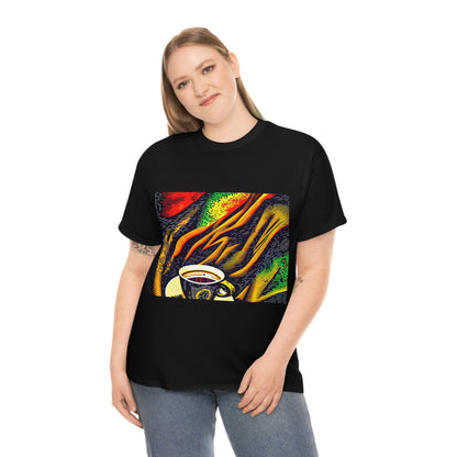 Abstract Coffee- Unisex Heavy Cotton Tee