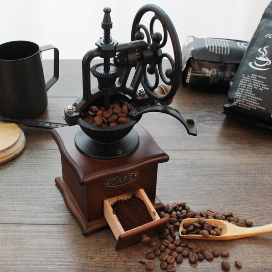 Antique Wooden Manual Coffee Grinder