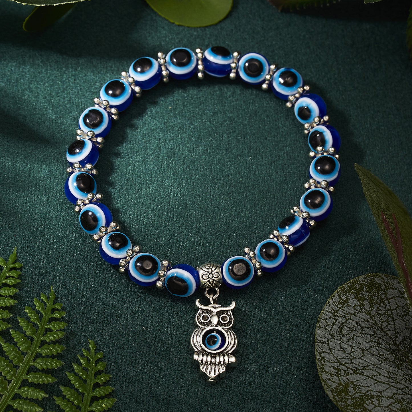 Evil Eye Bead Bangle Bracelet