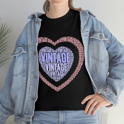 Vintage Heart -Unisex Heavy Cotton Tee