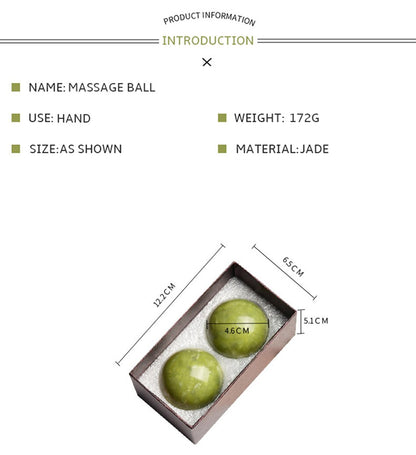 2 Pcs Natural Jade Stone Massage Ball