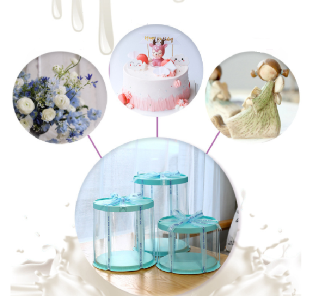 Transparent cake box multi-size baking 6/ 8 /12 inch round cake box