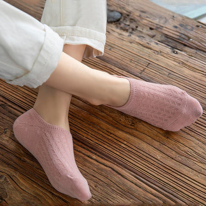 5 paar Frauen Unsichtbare Boot Socken Sommer Mujer Silikon Non-slip Chaussette Ankle Niedrigen Weiblichen Baumwolle Zeigen Atmungsaktive Calcetines 