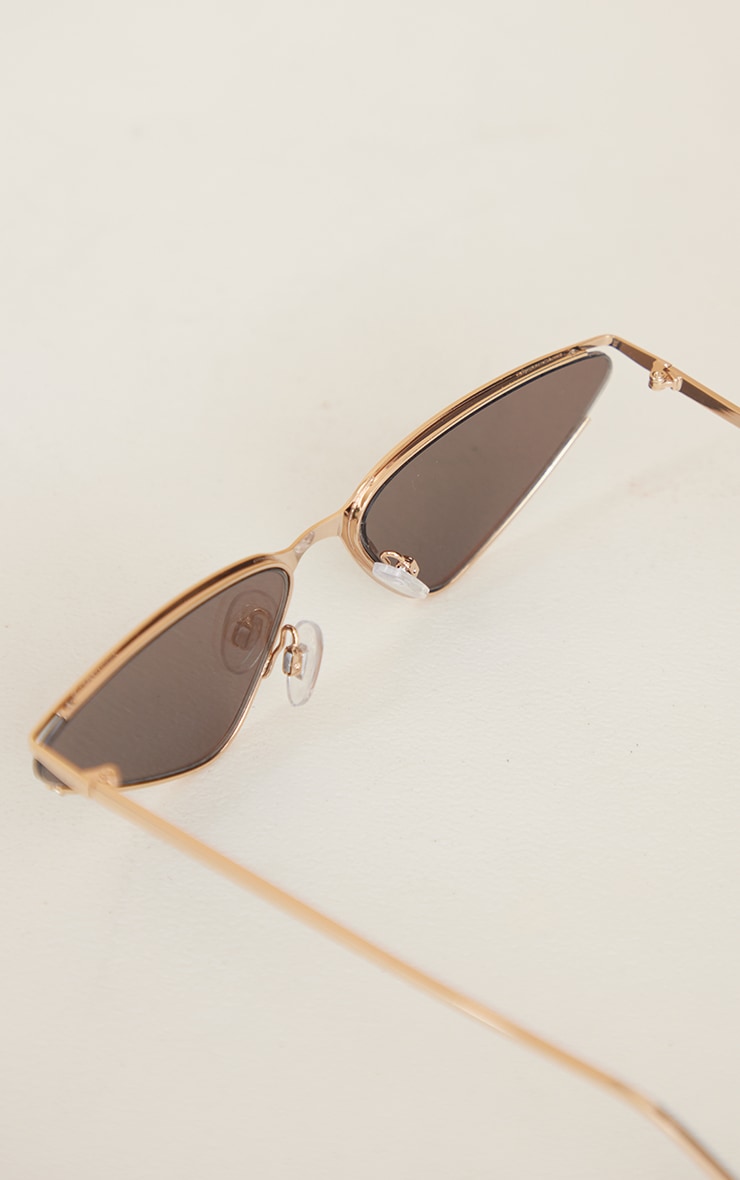 Gold Mirrored Cut Out Cat Eye Sunglasses