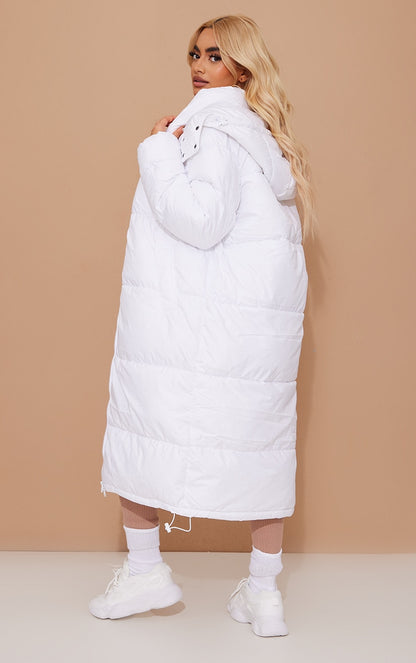 Petite White Long Puffer Coat