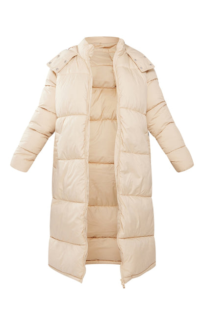 Petite White Long Puffer Coat