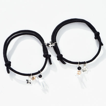 2Pcs/set Couple Bracelet Magnetic Attraction Charm Bracelet