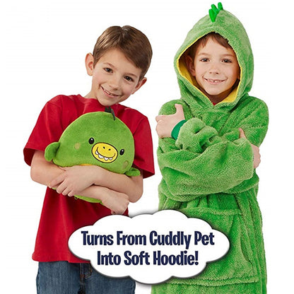 2 in 1 Kids Pet Blanket turns to Hoodie -Soft Plush