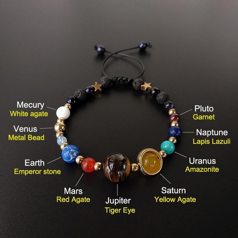 9 Planets Natural Stone Bracelet