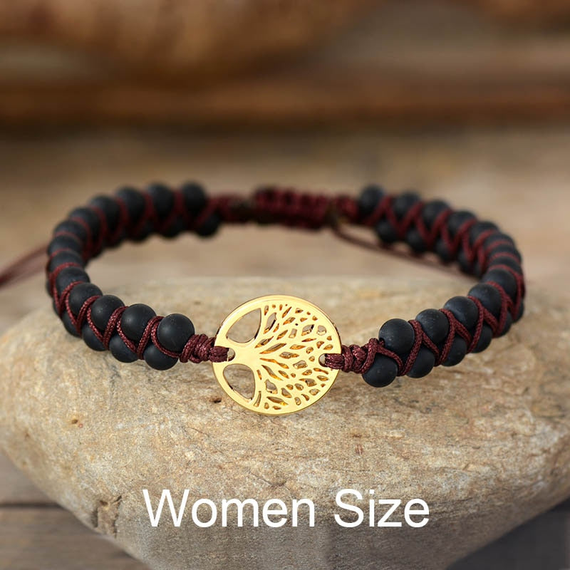 Tree Charm Bracelets African Japser String Braided Bracelets Yoga Friendship Lover Bracelet