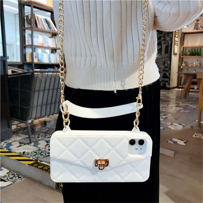 Luxury chain Handbag w Card Slot Wallet Case For iPhone