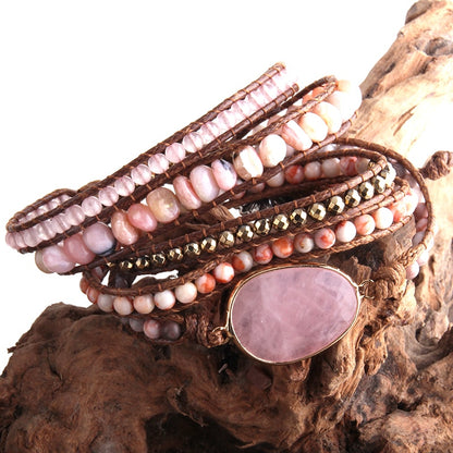 Bohemian Natural Stones Charm Bracelet- Semi precious