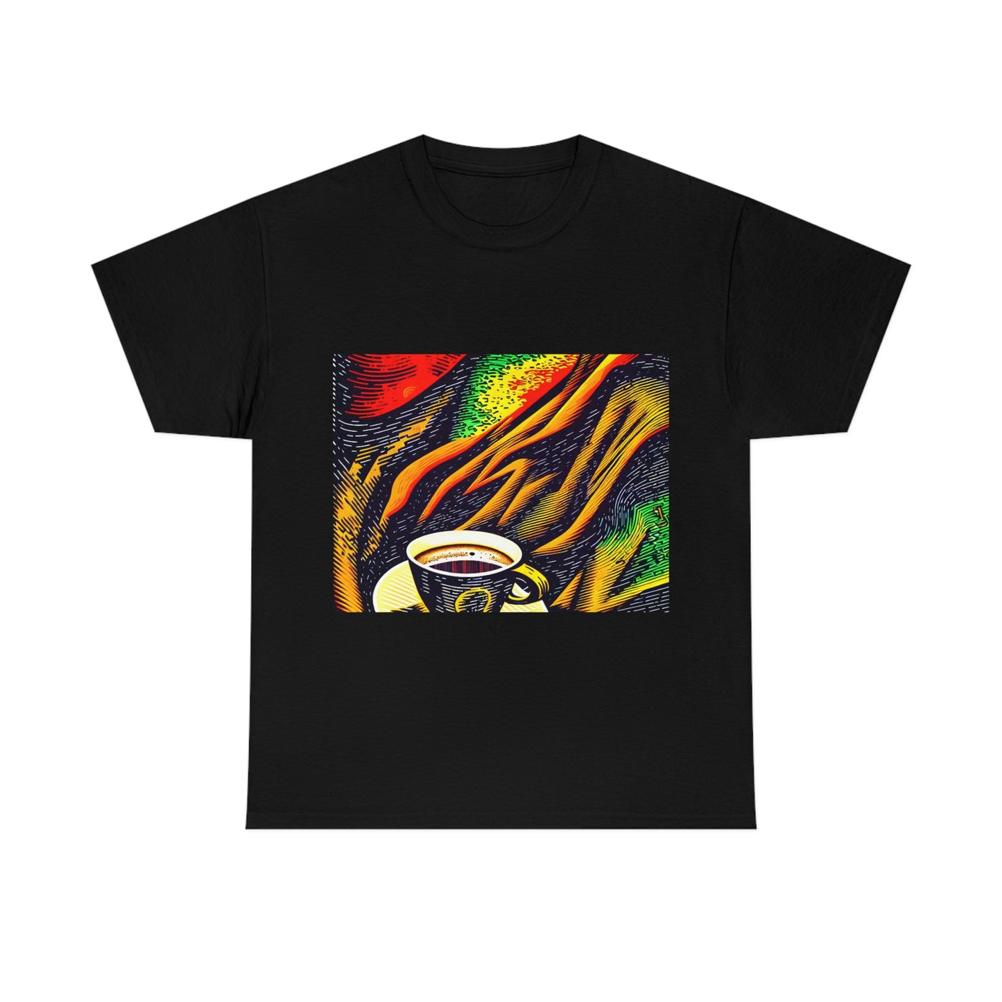 Abstract Coffee- Unisex Heavy Cotton Tee