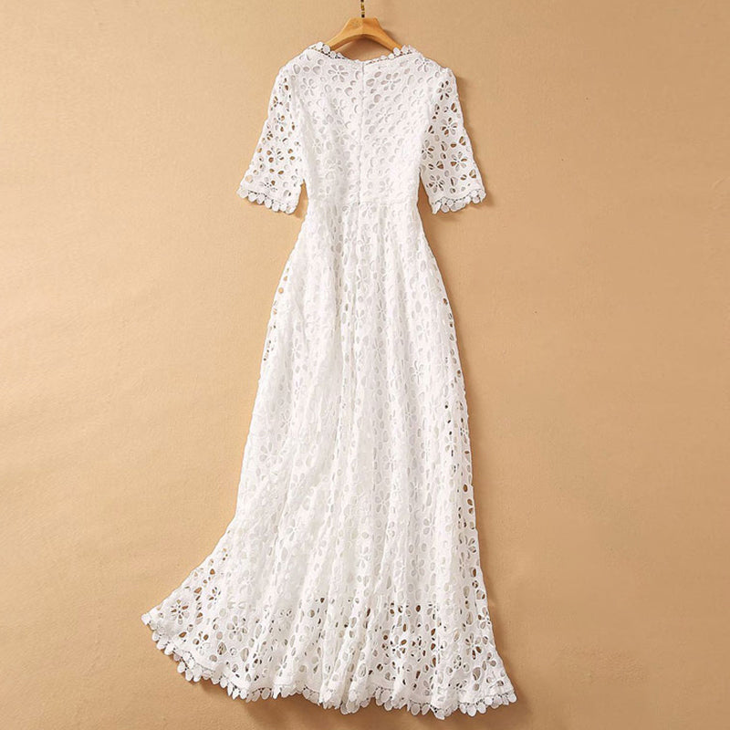 Elegant White Lace Dress