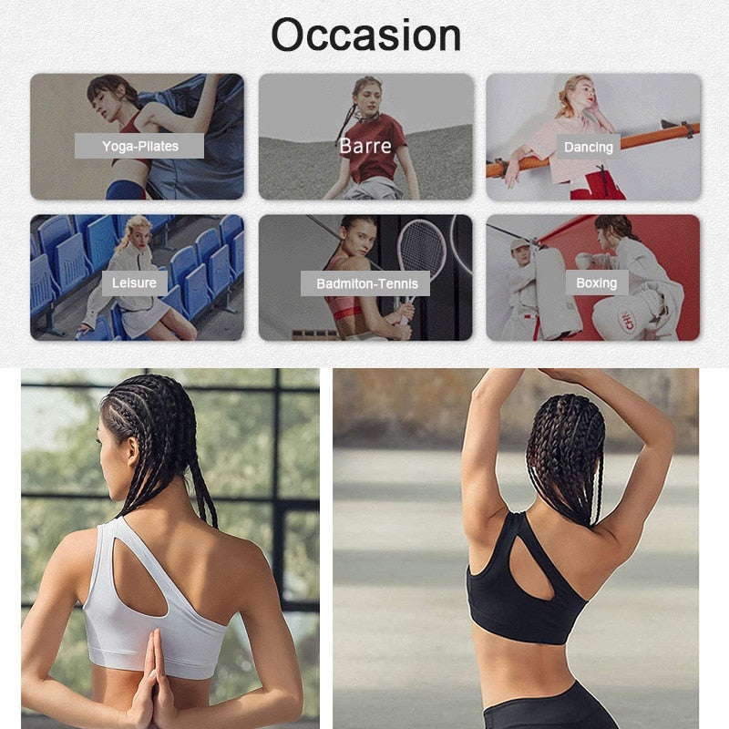 Sexy One Shoulder Yoga Bras shirts