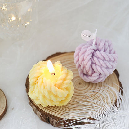 Creative Handmade Wool Ball Candle