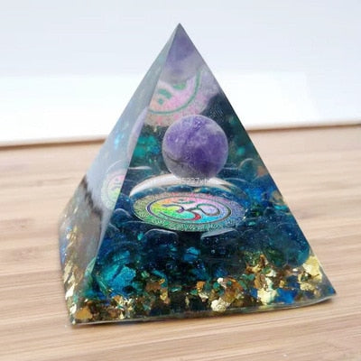 Tree of Life Orgonite Pyramid Mold Amethyst Peridot Healing Crystal