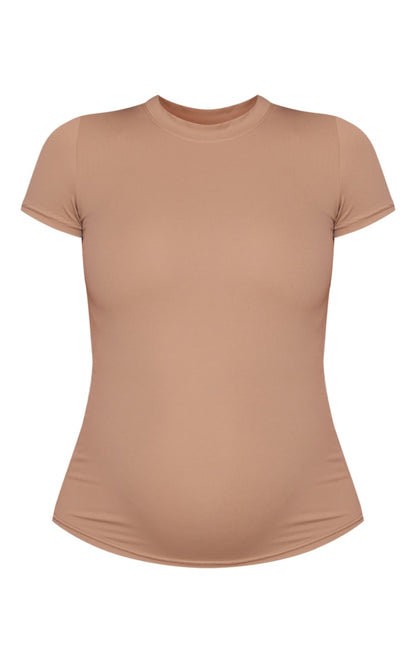 Maternity Pale Sage Green Short Sleeve Sculpt Luxe Top