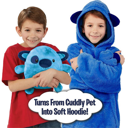 2 in 1 Kids Pet Blanket turns to Hoodie -Soft Plush