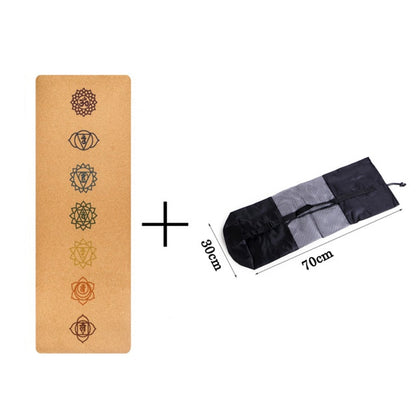 183X68cm Chakra Meditation Yoga Cork Mat-Eco Friendly