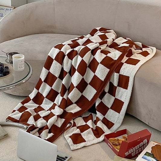 England Checkerboard Plaid Fleece Blanket