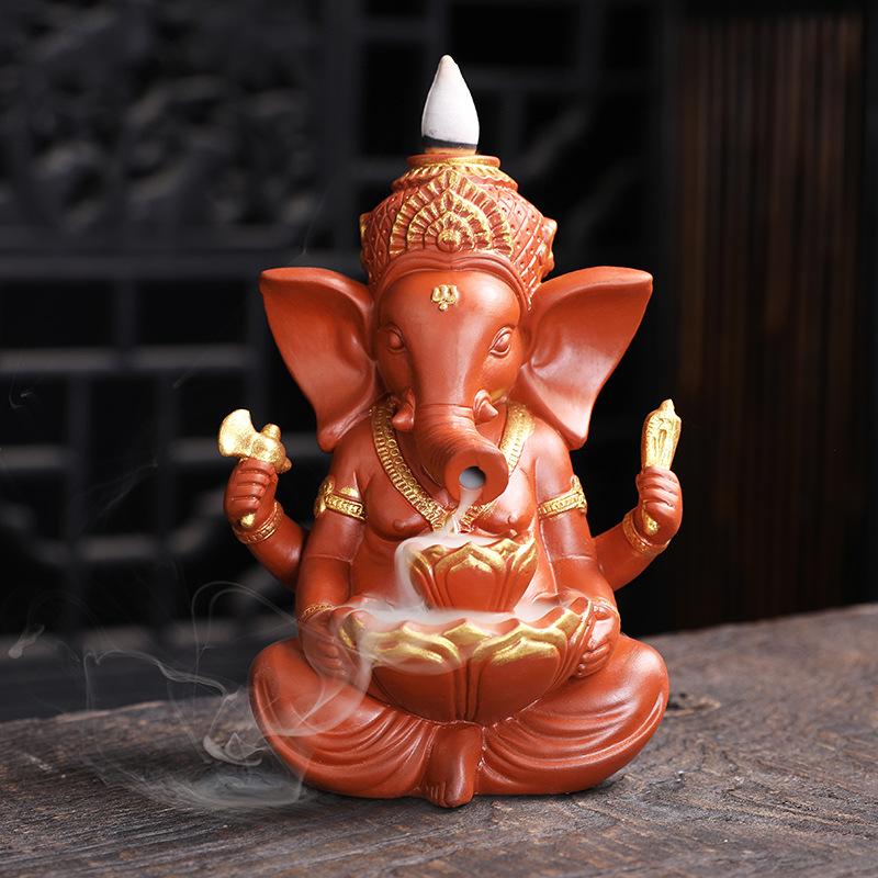 Ganesha Backflow Incense Burner Elephant God