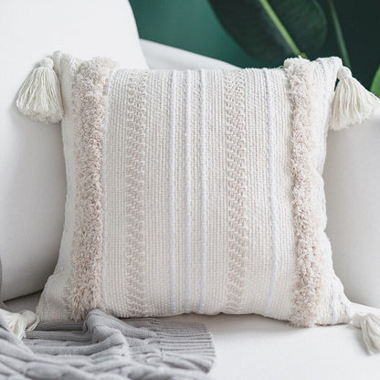 Ivory Tassels pillow cover Moroccan Style