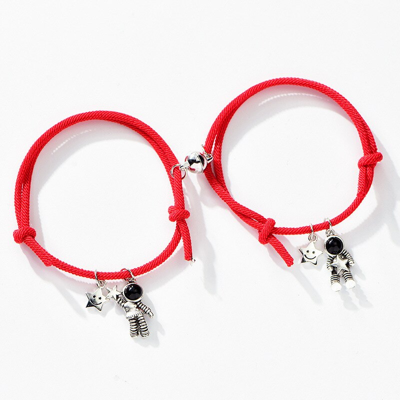 2Pcs/set Couple Bracelet Magnetic Attraction Charm Bracelet