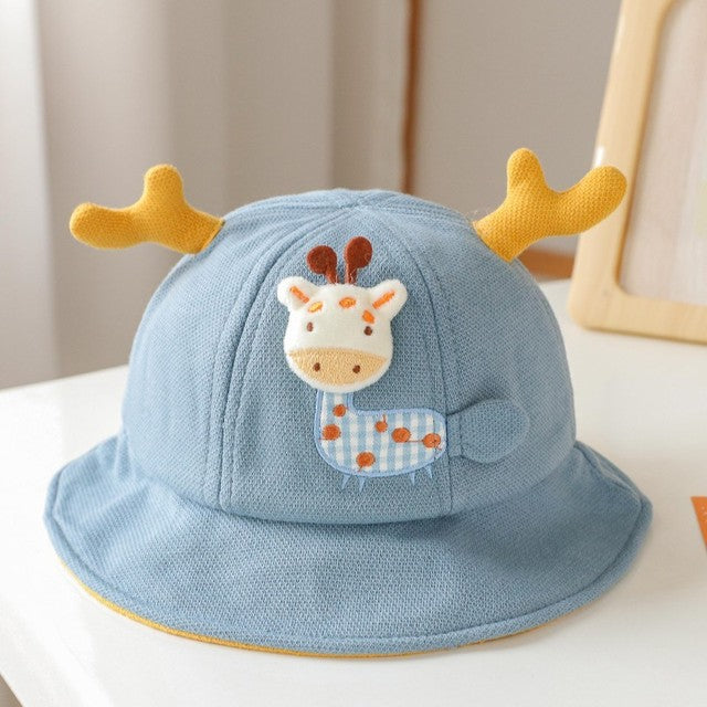 Spring Summer Baby Bucket Hat Cute Bear Ear Newborn Panama Cap Solid Color Outdoor Beach Kids Baby Boy Girl Sun Hats Bonnet