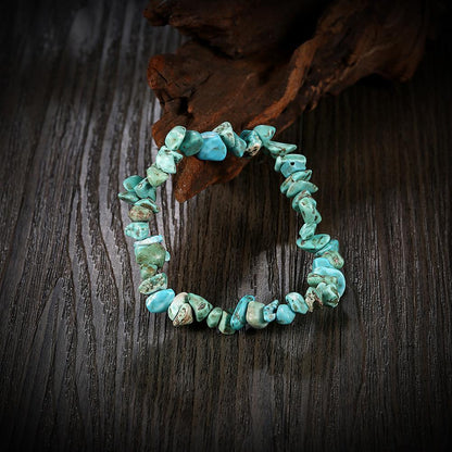 Turquoise Adjustable Natural Stone Bracelet in 18K White Gold Plated