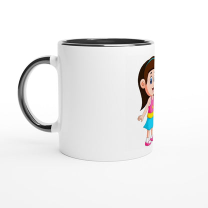 White 11oz Ceramic Mug with Color Inside - Kids